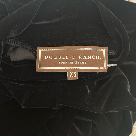 Double D Ranch RARE Black Velvet Long Sleeve Mockneck Maxi Dress Sz XS - Picture 8 of 10